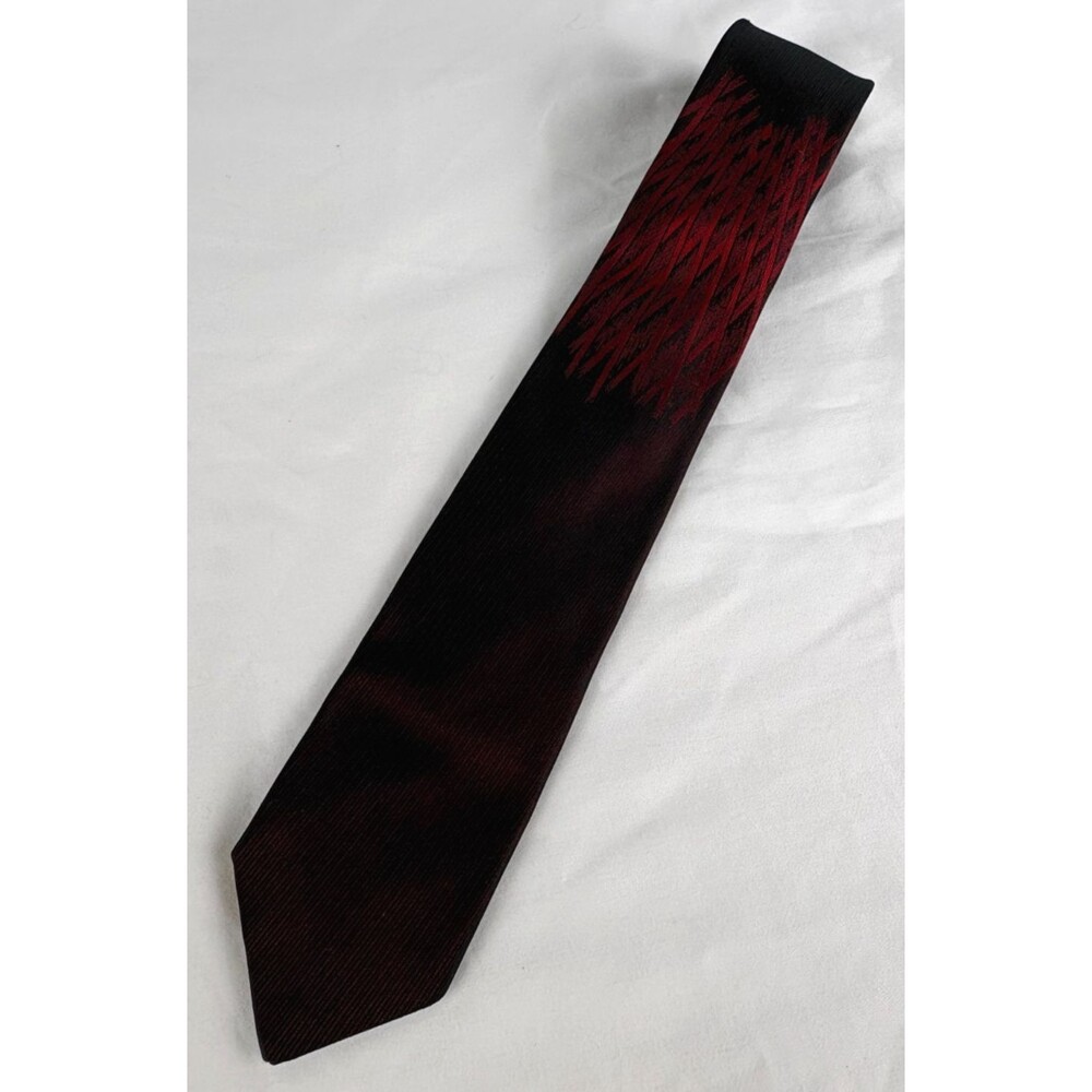Marshall Field The Store for Men All Silk Skinny Tie Burgundy Black 2.5" Vintage